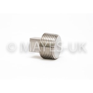 3/4" BSPP Square Head Plug in 316/316L SS