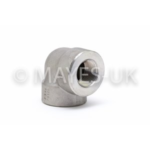 1/2" 3000 (3M) BSPT 90° Elbow 316/316L Stainless Steel