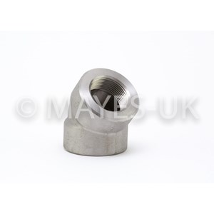 1/8" 6000 (6M) BSPT 45° Elbow 316/316L Stainless Steel